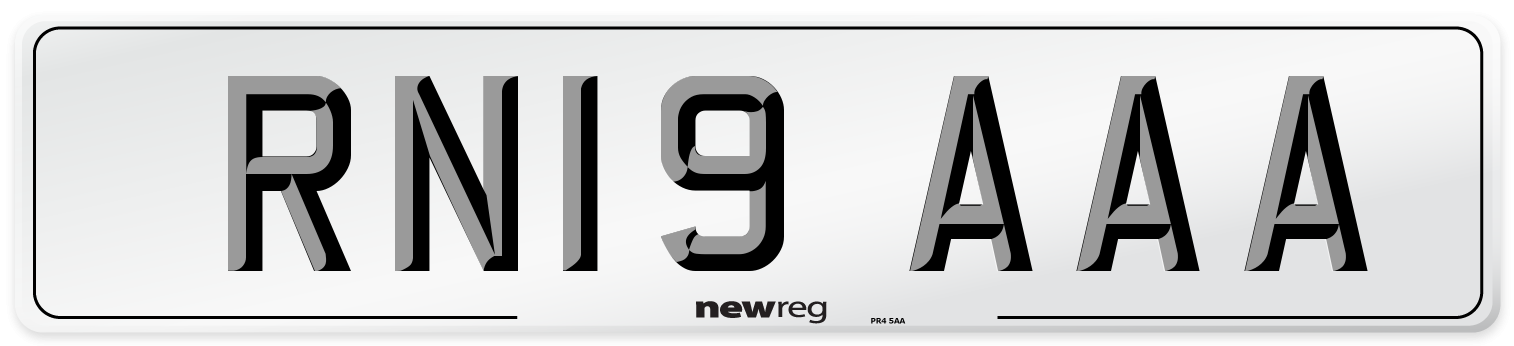 RN19 AAA Number Plate from New Reg